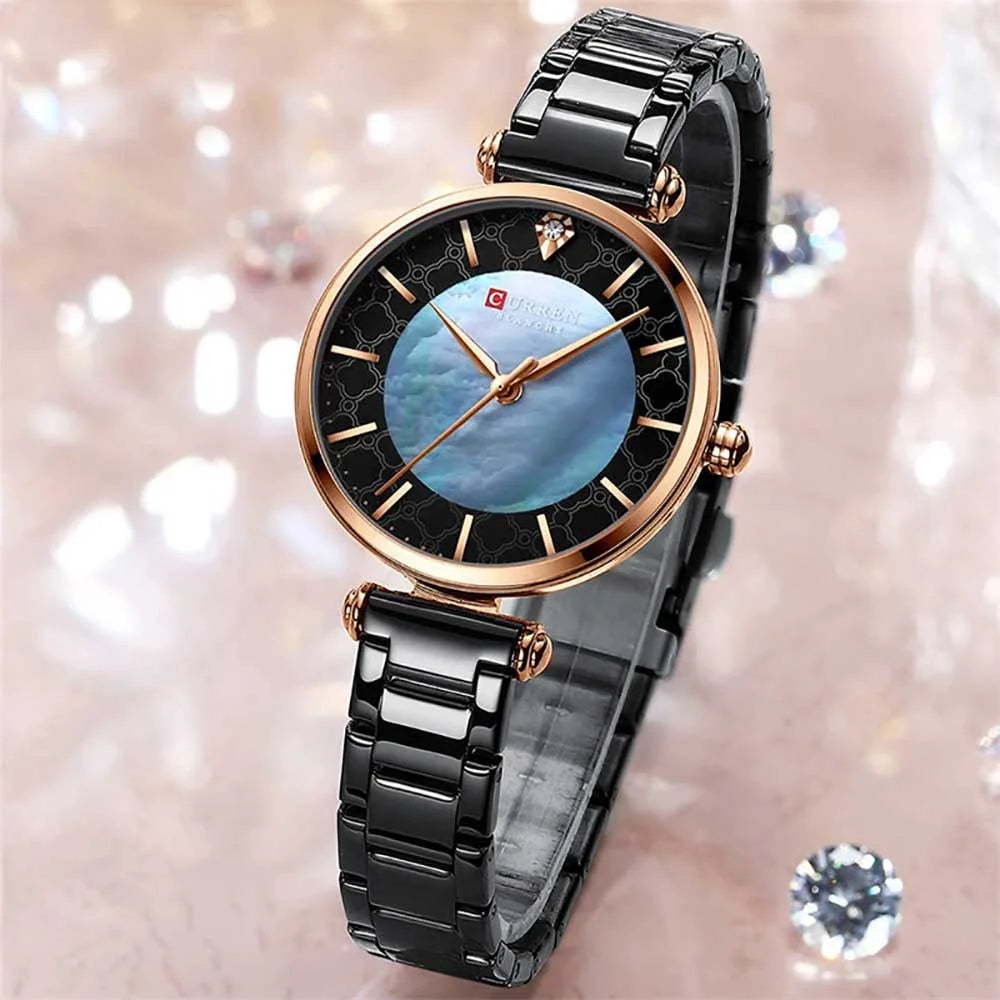 Reloj Curren para dama negro azul o dorado