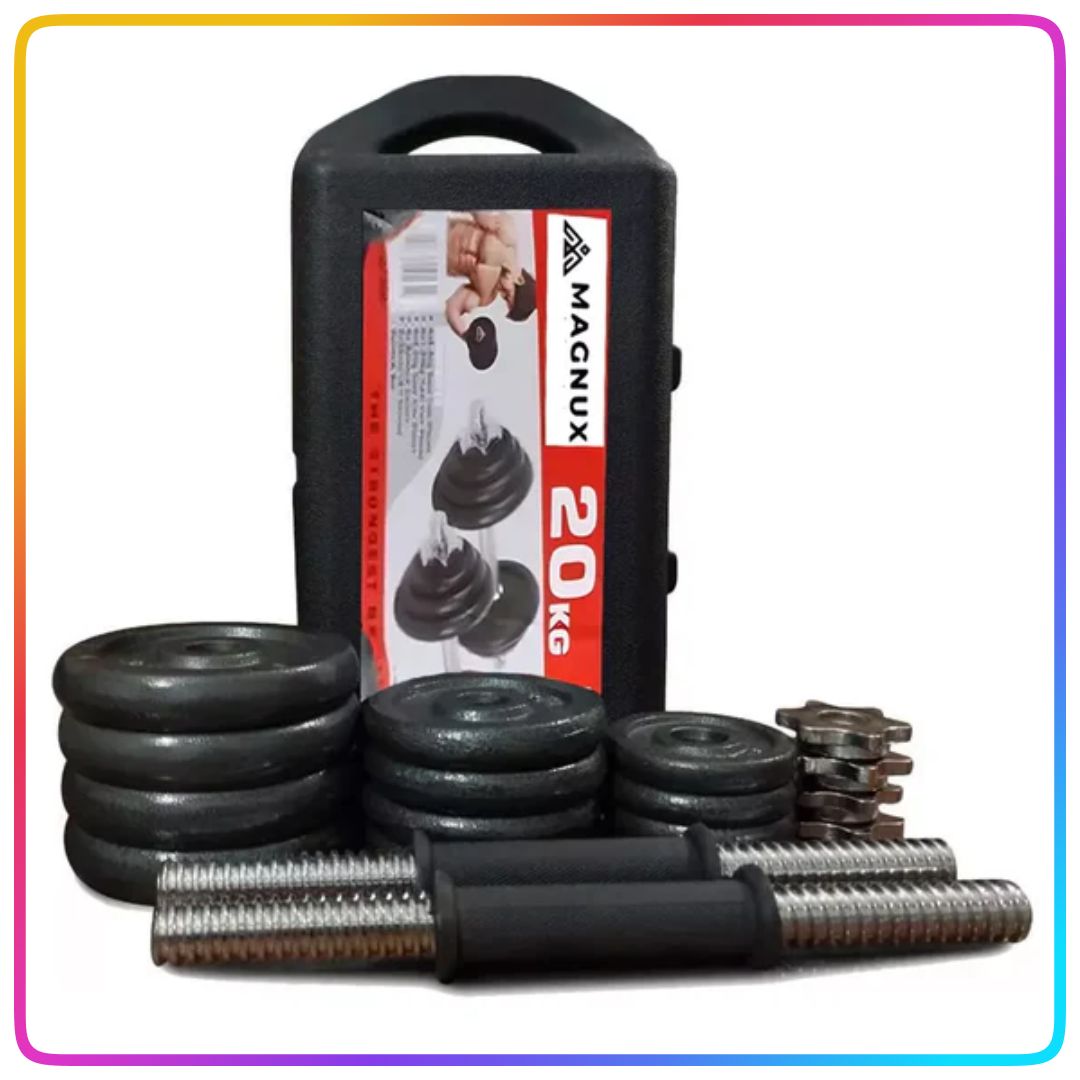 Kit Mancuernas 21 kg 44 lb con estuche
