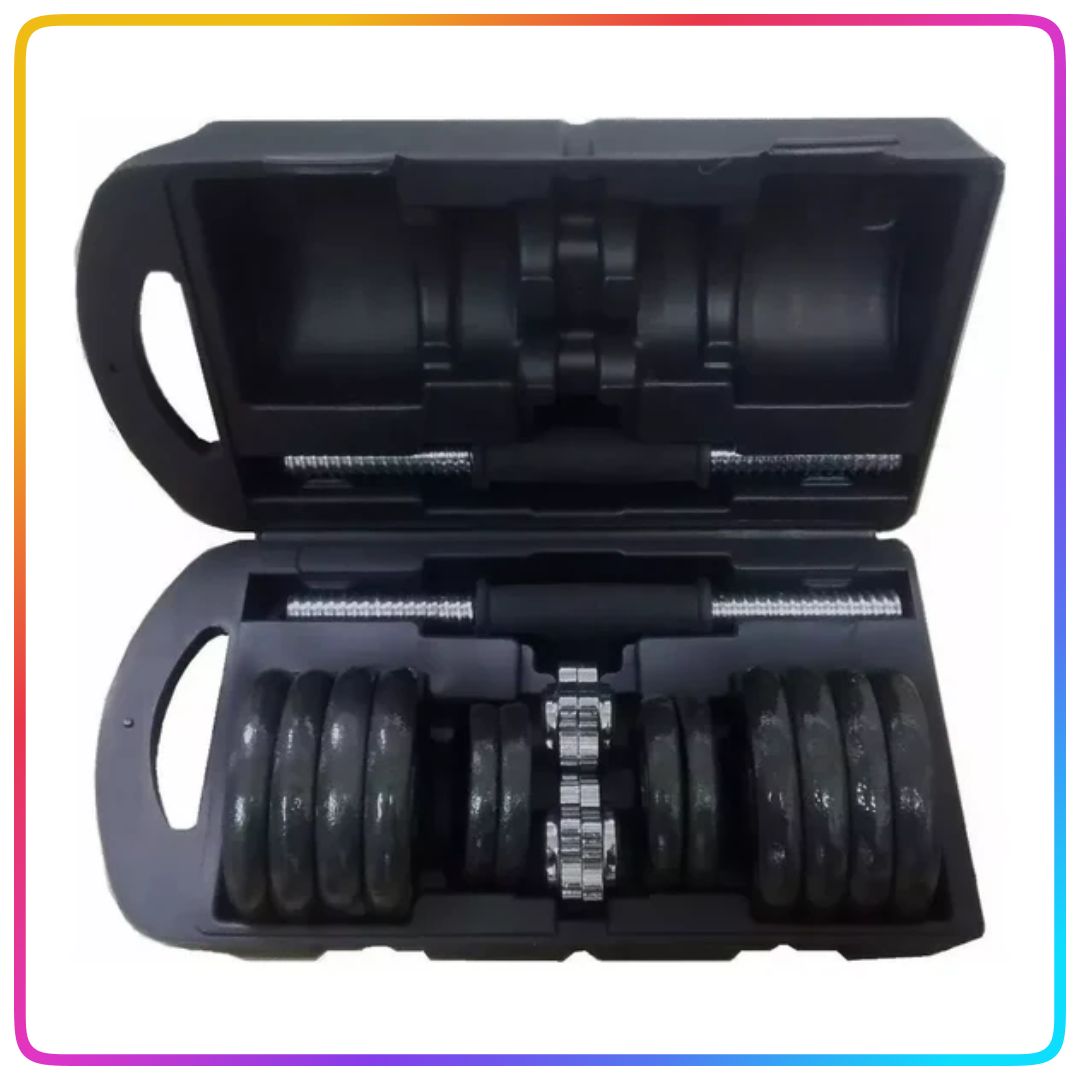 Kit Mancuernas 21 kg 44 lb con estuche