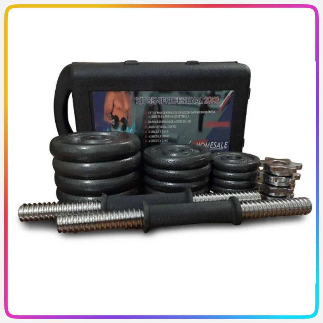 Kit Mancuernas Pesas 21Kg Profesional