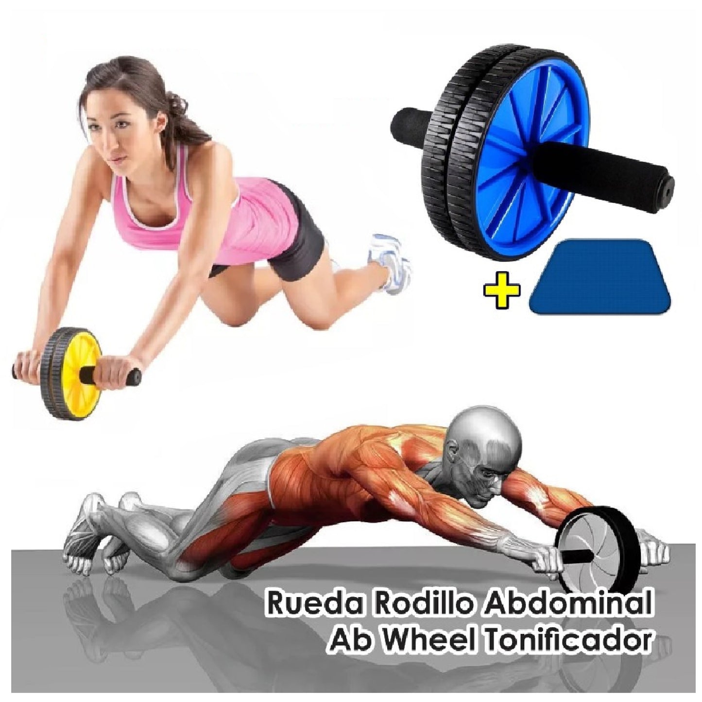 Rueda Abdominal + Tapete De Ejercicio