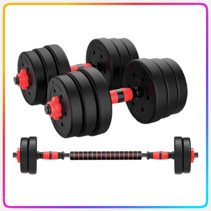 Kit de pesas de 20 Kg + barra expandible