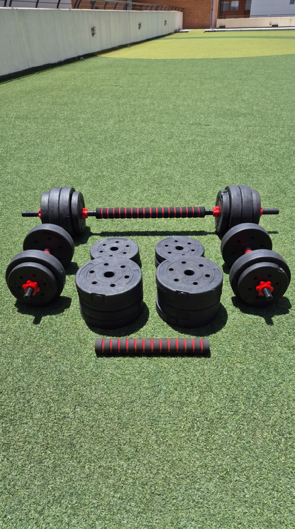 Kit de pesas de 40 Kg+ barra expandible