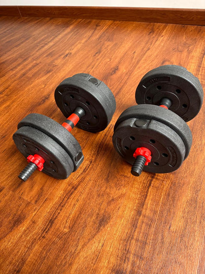 Kit de pesas de 20 Kg + barra expandible