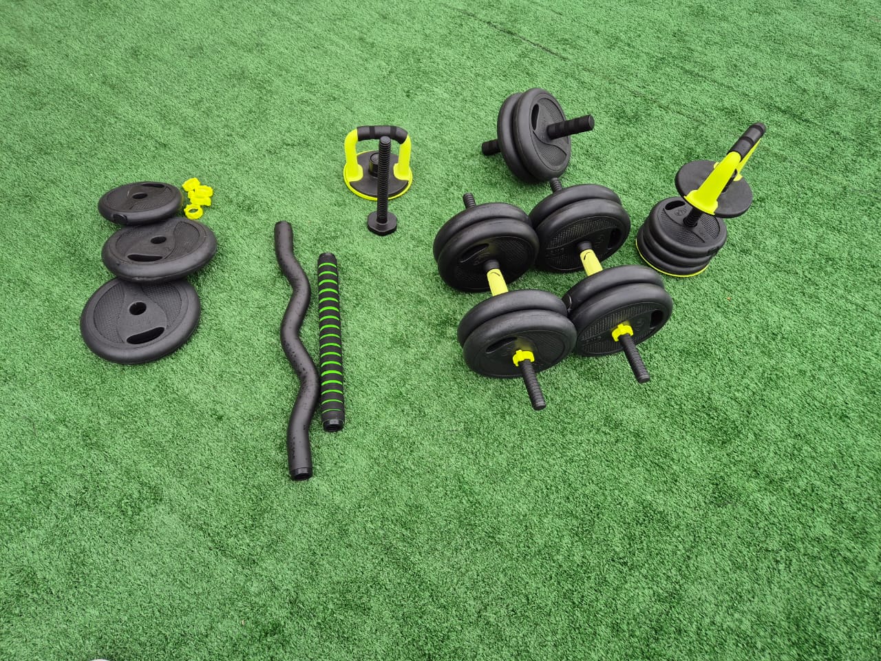 Kit Pesas Mancuernas 40 kg RUSAS verde