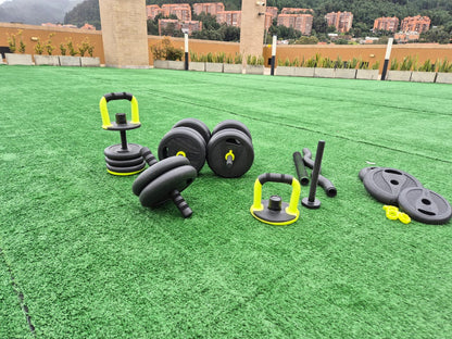 Kit Pesas Mancuernas 40 kg RUSAS verde