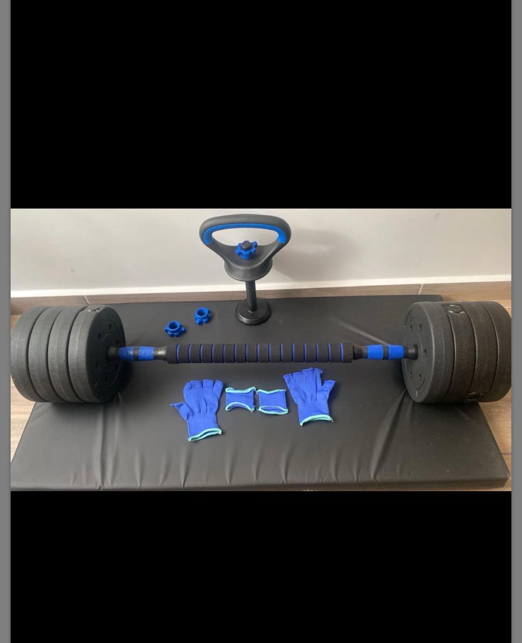 Kit Mancuernas 20KG 8 Discos +Manc. Rusa